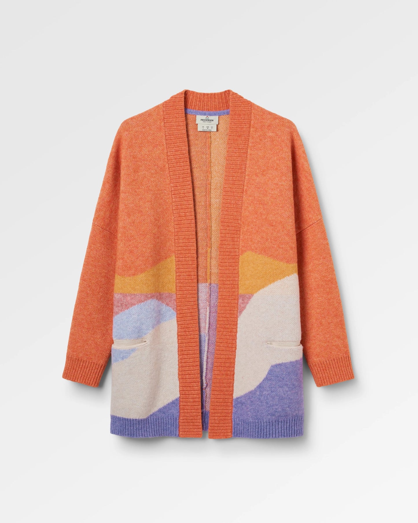 Scenic Recycled Long Knitted Cardigan - Scenic Sunrise Orange