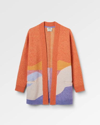 Scenic Recycled Long Knitted Cardigan - Scenic Sunrise Orange