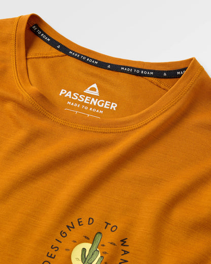Camp Lost Lightweight Merino Blend LS T-Shirt - Retro Orange - Flatlay