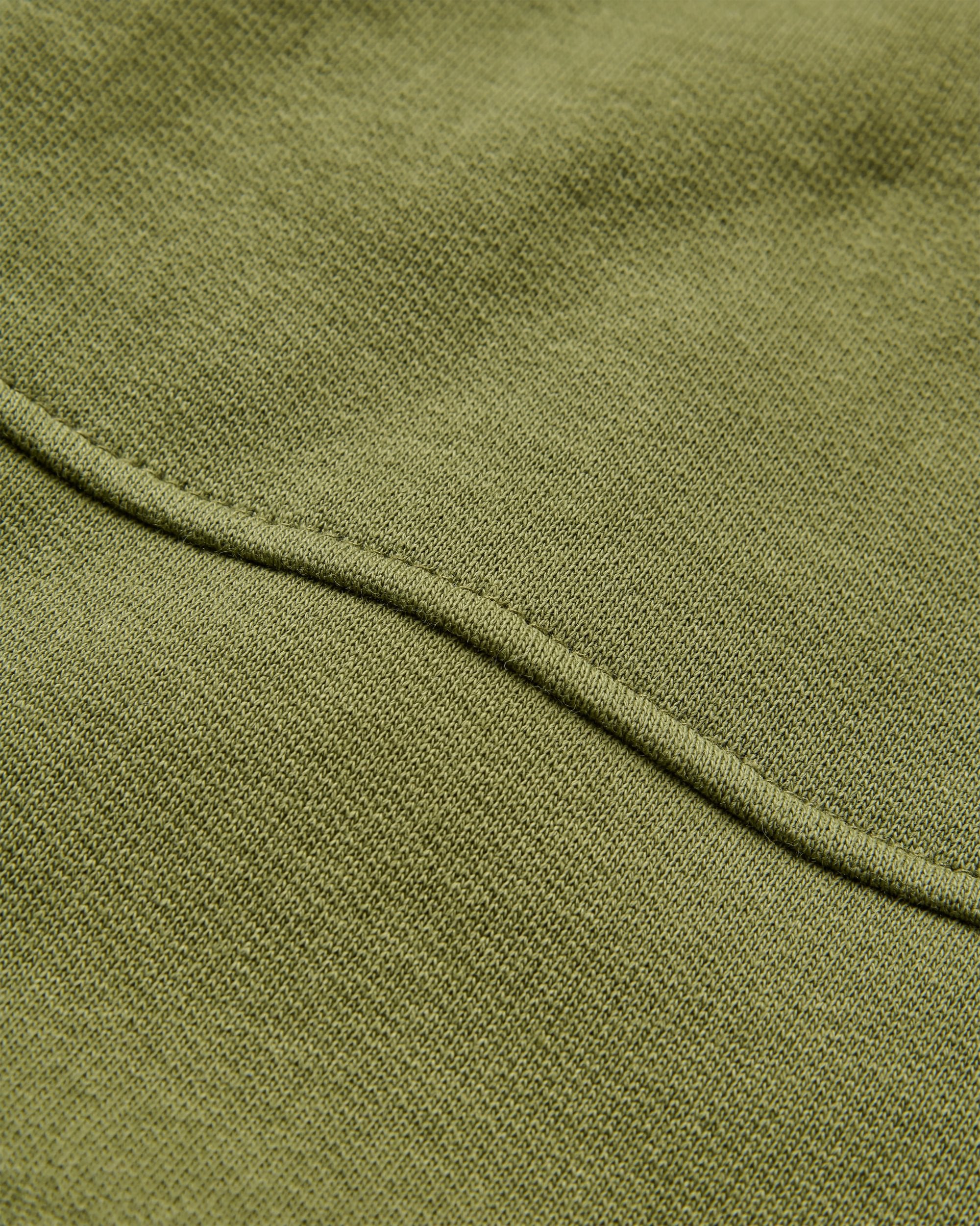 Heritage Full Zip Recycled Cotton Hoodie - Khaki - Flatlay