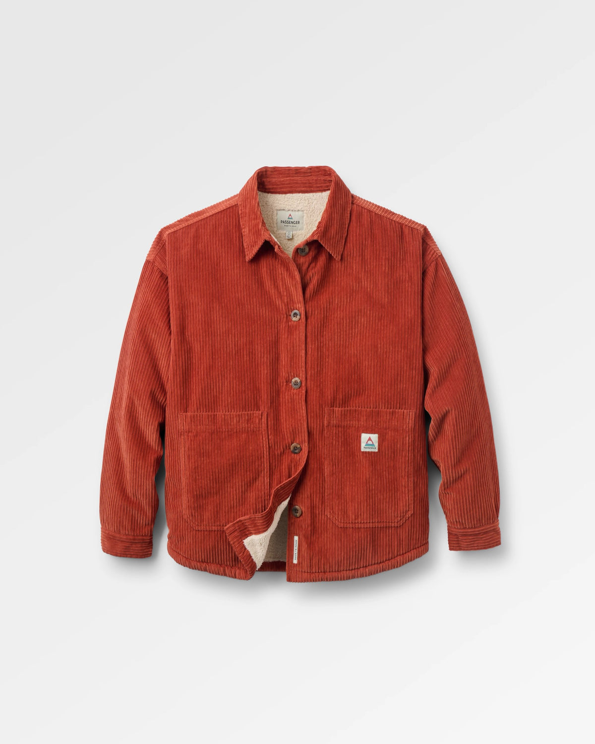 Flint Corduroy Overshirt - Dark Rust - Flatlay