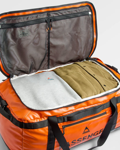 Roamer Recycled 80L Duffel Bag - Sunrise Orange - Flatlay