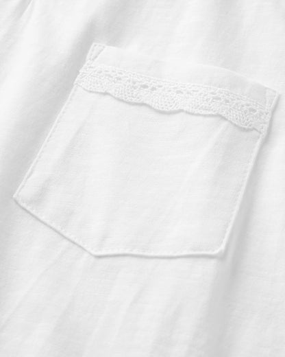 Rivergate Organic Cotton Top - White - Flatlay