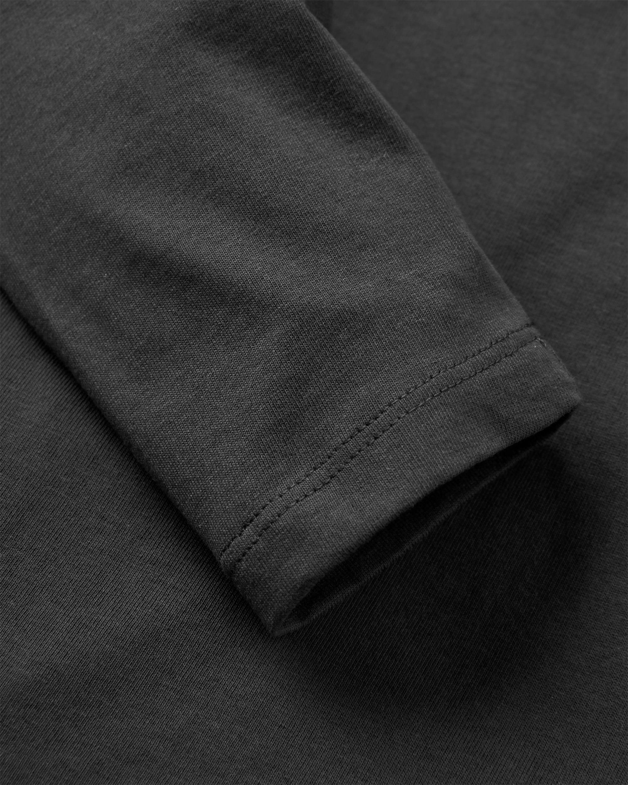 Classic Logo Recycled Cotton LS T-Shirt - Black - Flatlay