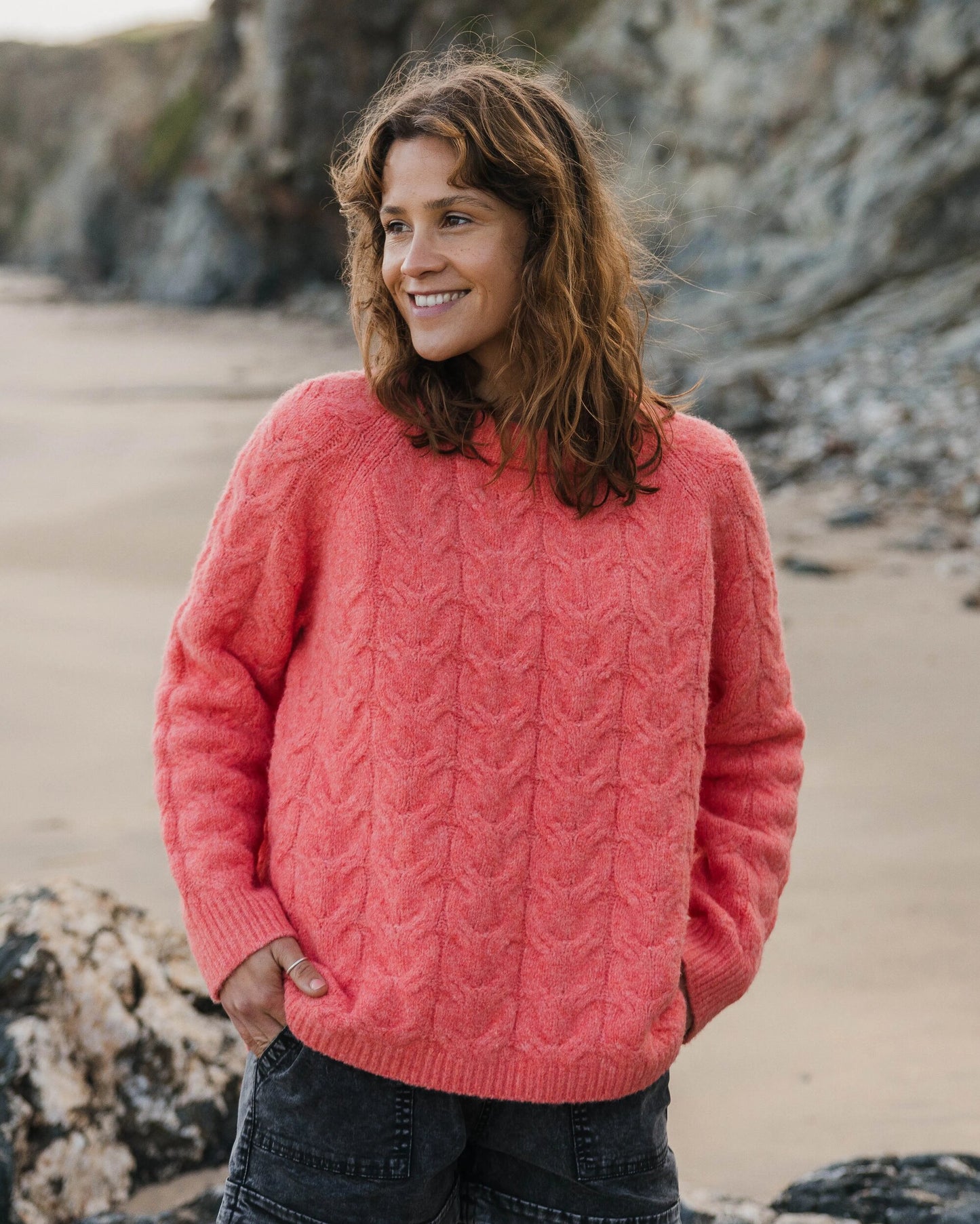 Harvest Recycled Knitted Jumper - Shell Pink