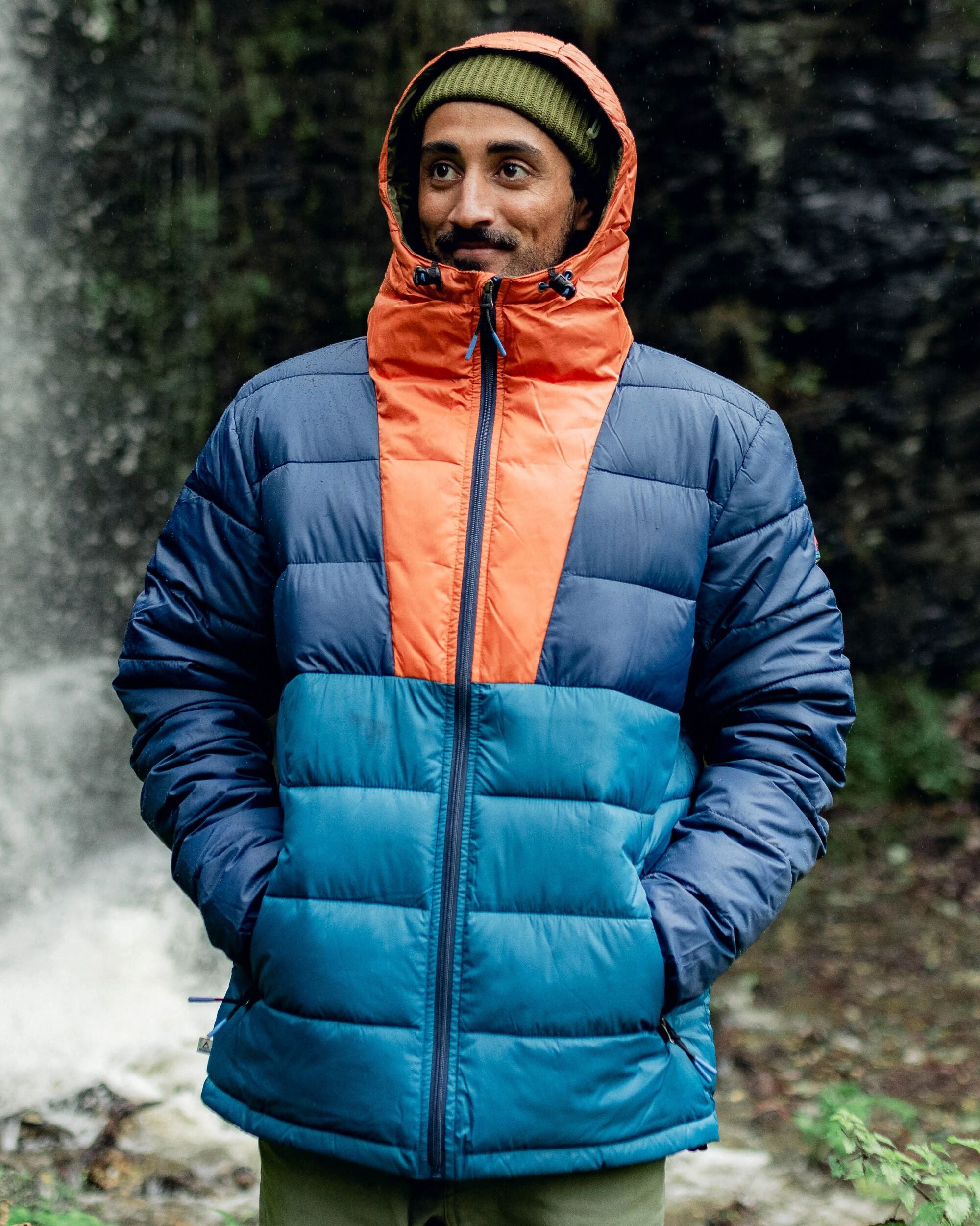 Flynn Recycled Insulated Jacket - Rich Navy/ Burnt Orange - Lifestyle