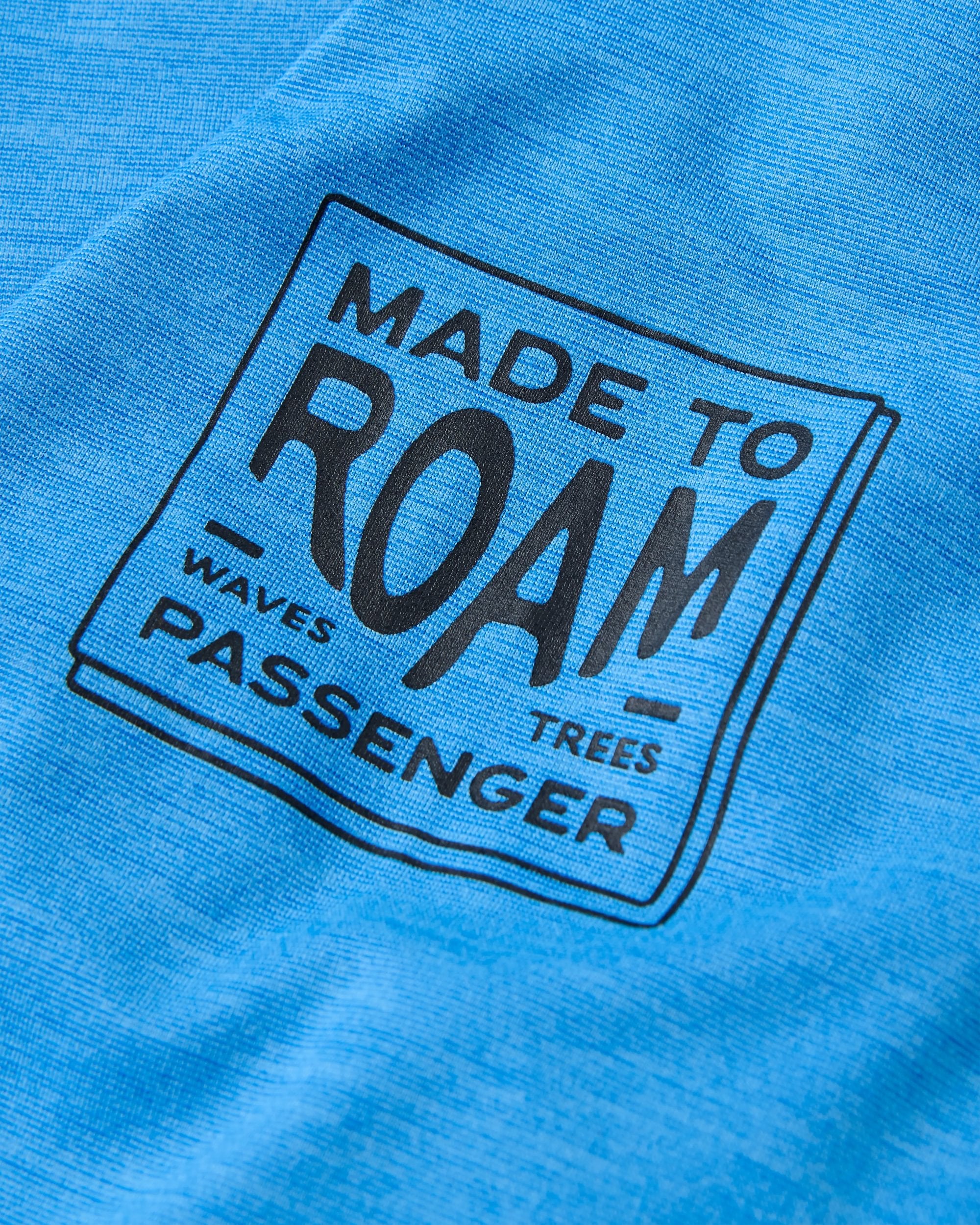 Light Ray Lightweight UPF50 LS T-Shirt - Marine Blue Marl - Flatlay
