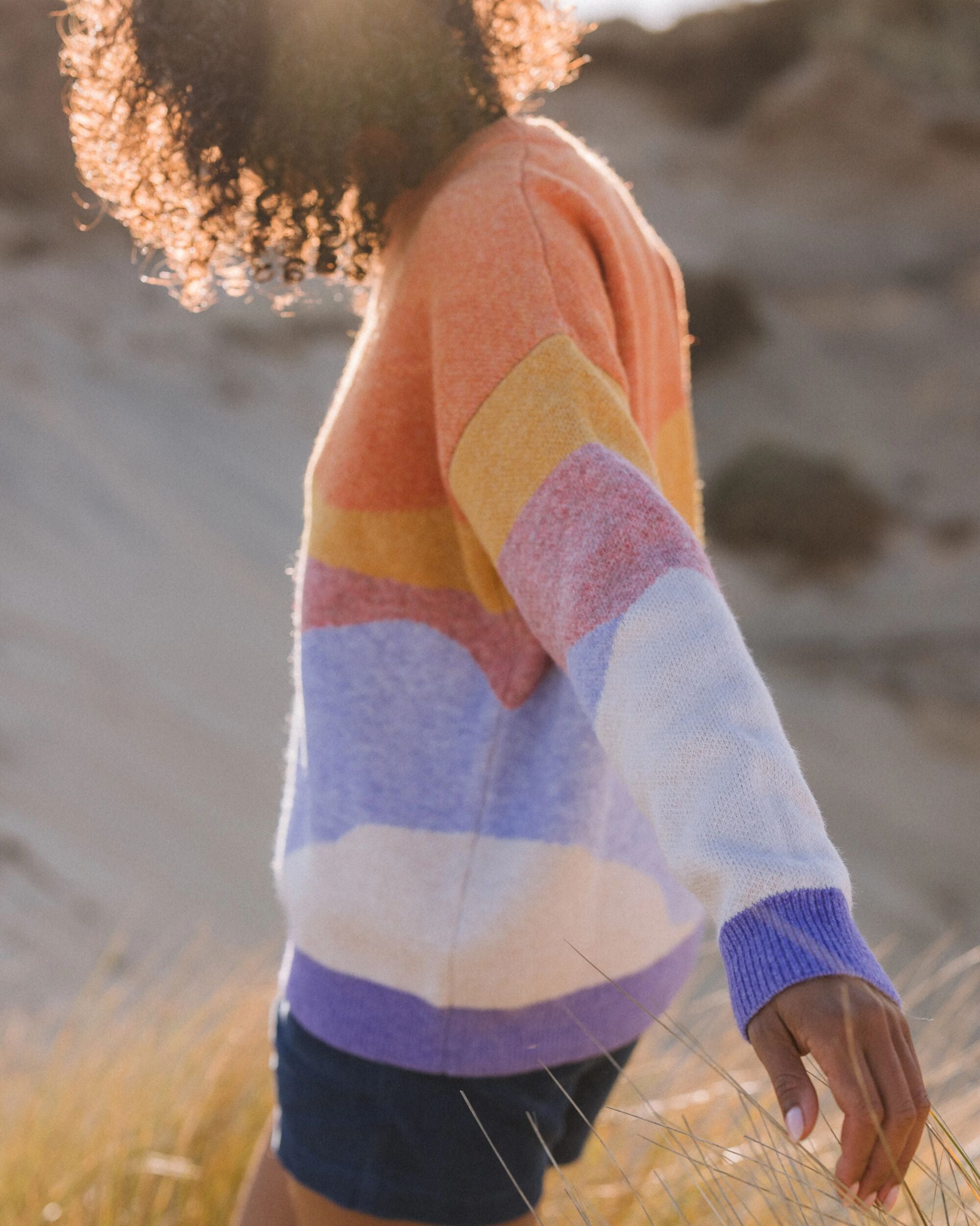 Scenic Recycled Knitted Jumper - Scenic Sunrise Orange - Lifestyle