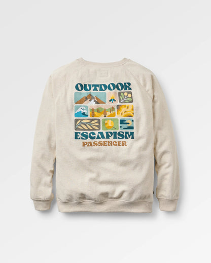 Patch Recycled Cotton Sweatshirt - Milky Marl - Flatlay