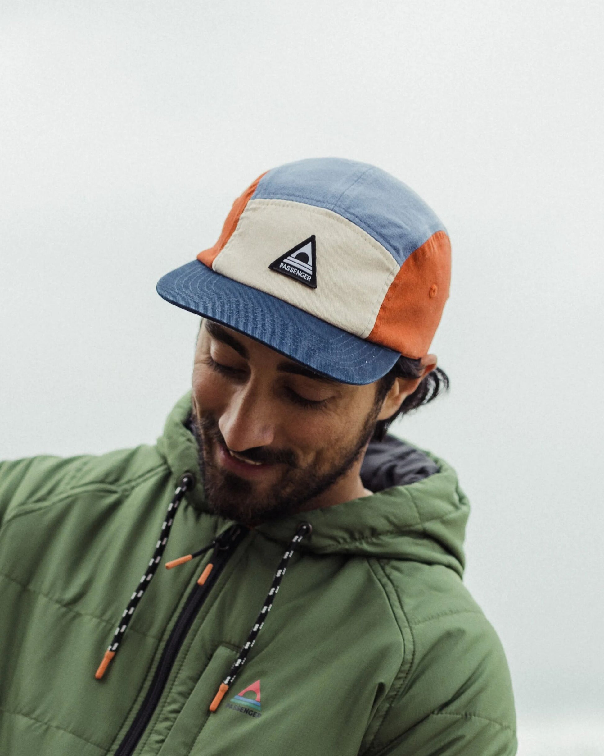 MensFixie Recycled 5 Panel Cap - Sunrise Orange/ Moonlight Blue Multi - Lifestyle