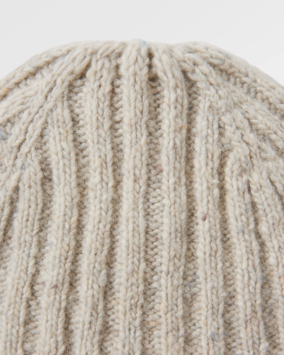 Fisherman Merino Wool Beanie - Vintage White - Flatlay