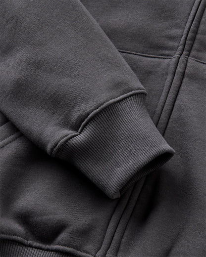 Slower Rhythms Full Zip Hoodie - Faded Black - Flatlay