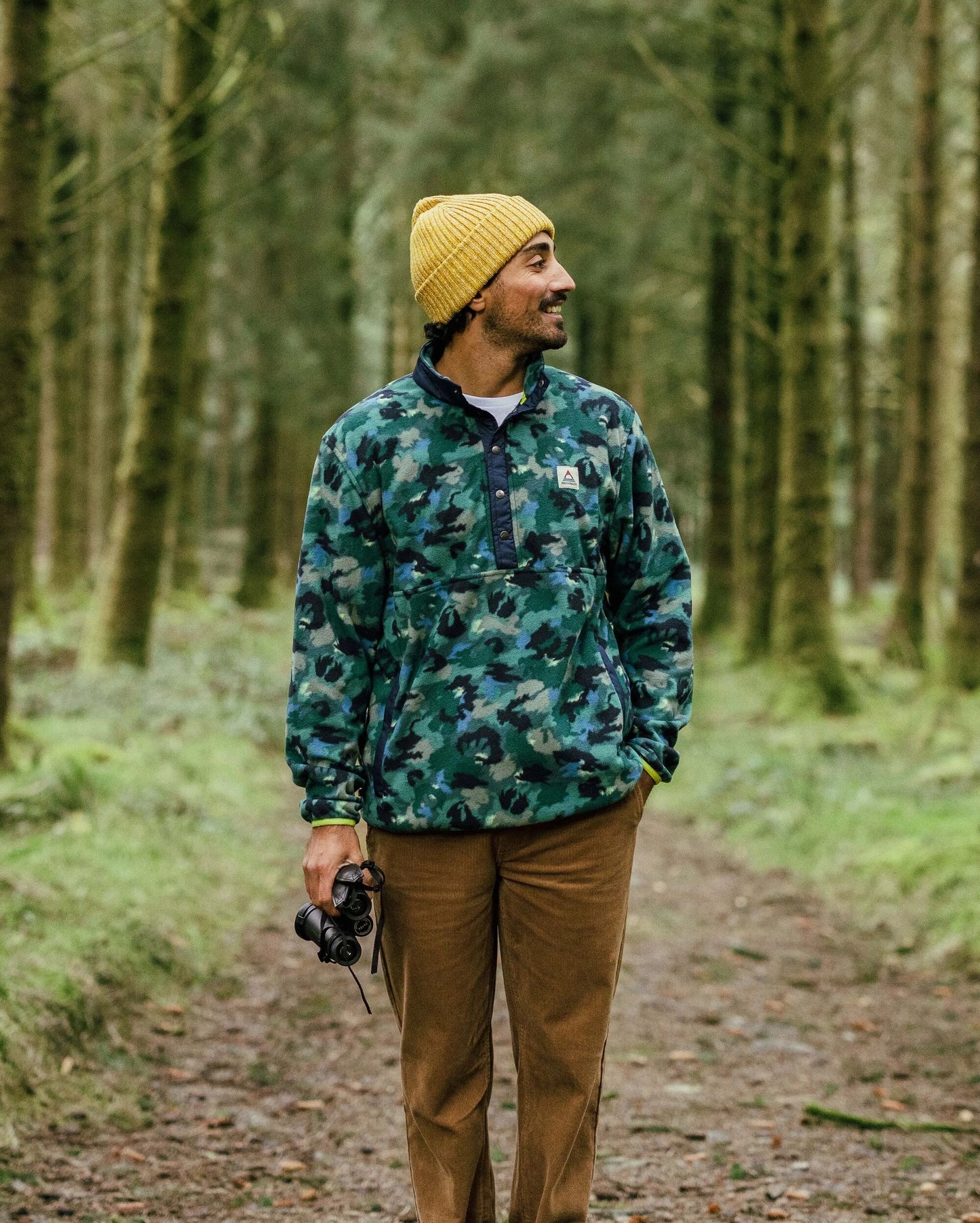 Adrift Recycled Polar Fleece - Alpine Camo Rain Forest