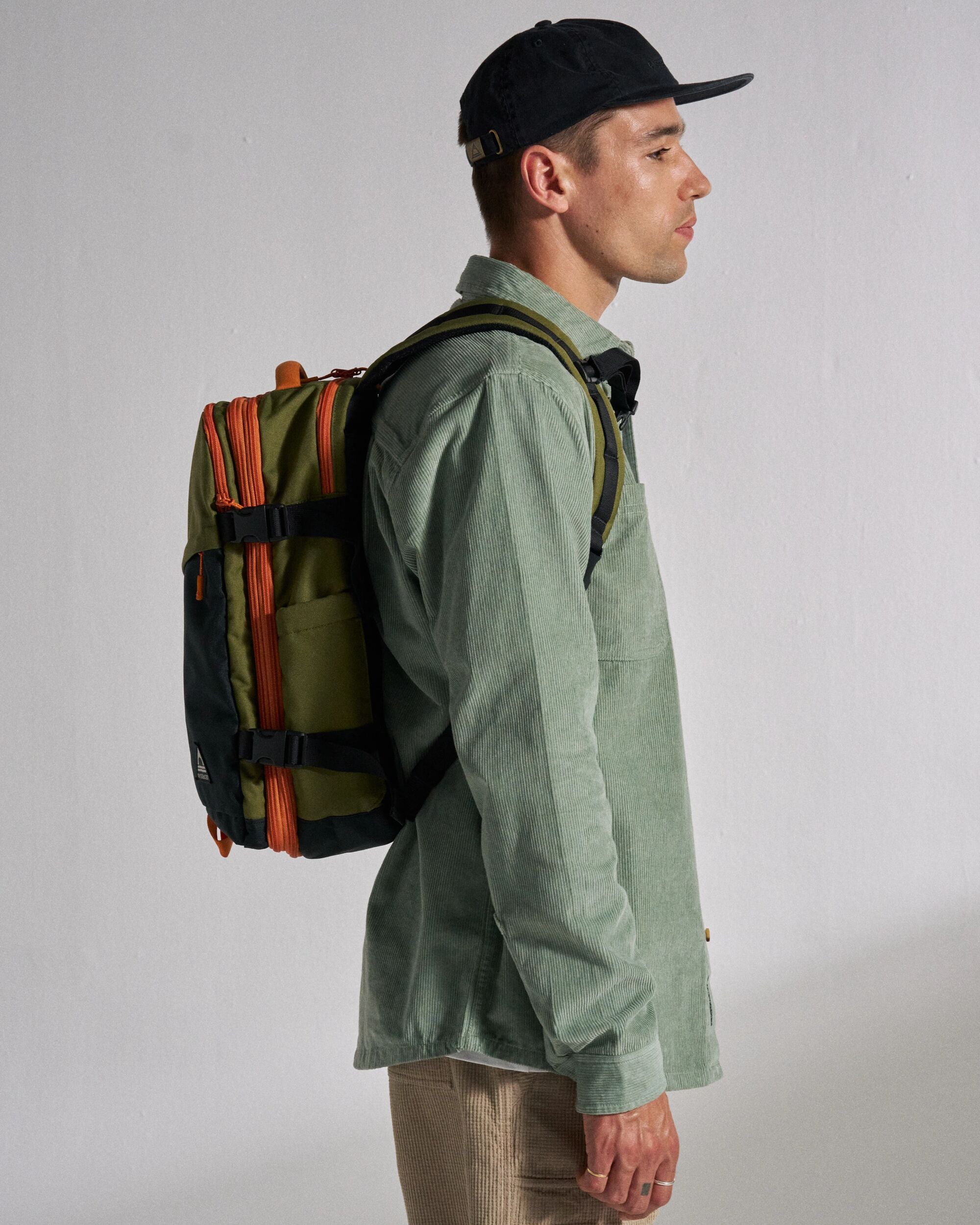 Boondocker Expandable Travel Pack - Black/Khaki - Studio Model - Male