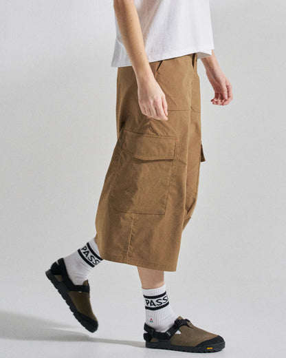 Avian Cargo Ripstop Skirt - Caramel Brown - Studio Model