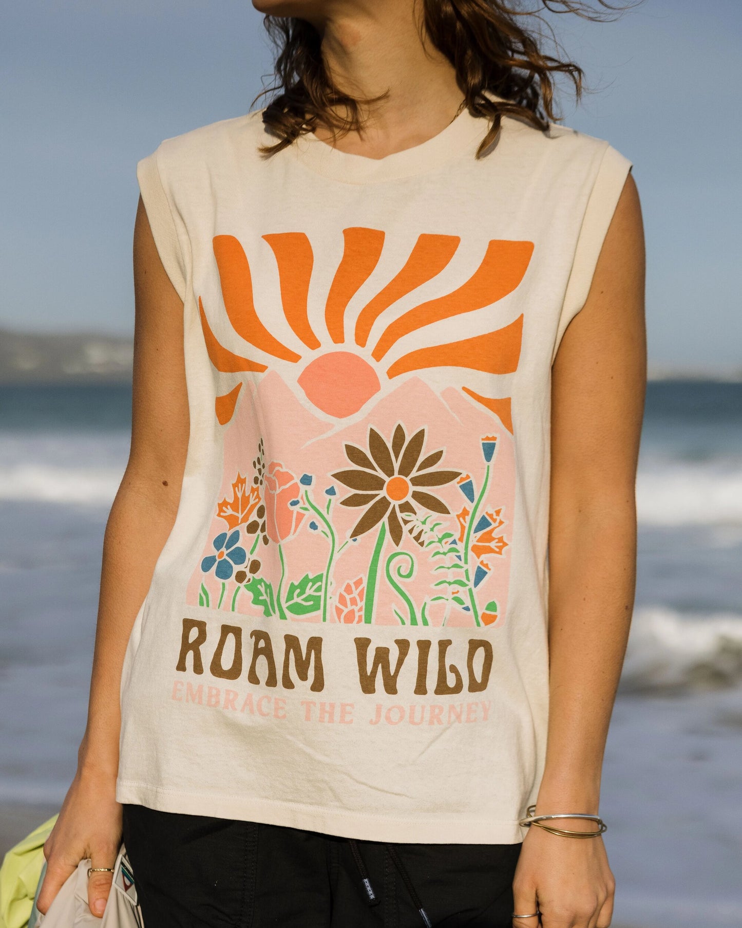 Roam Wild Recycled Cotton Vest - Birch