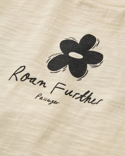 Womens Roam Further T-shirt - Birch - Flatlay