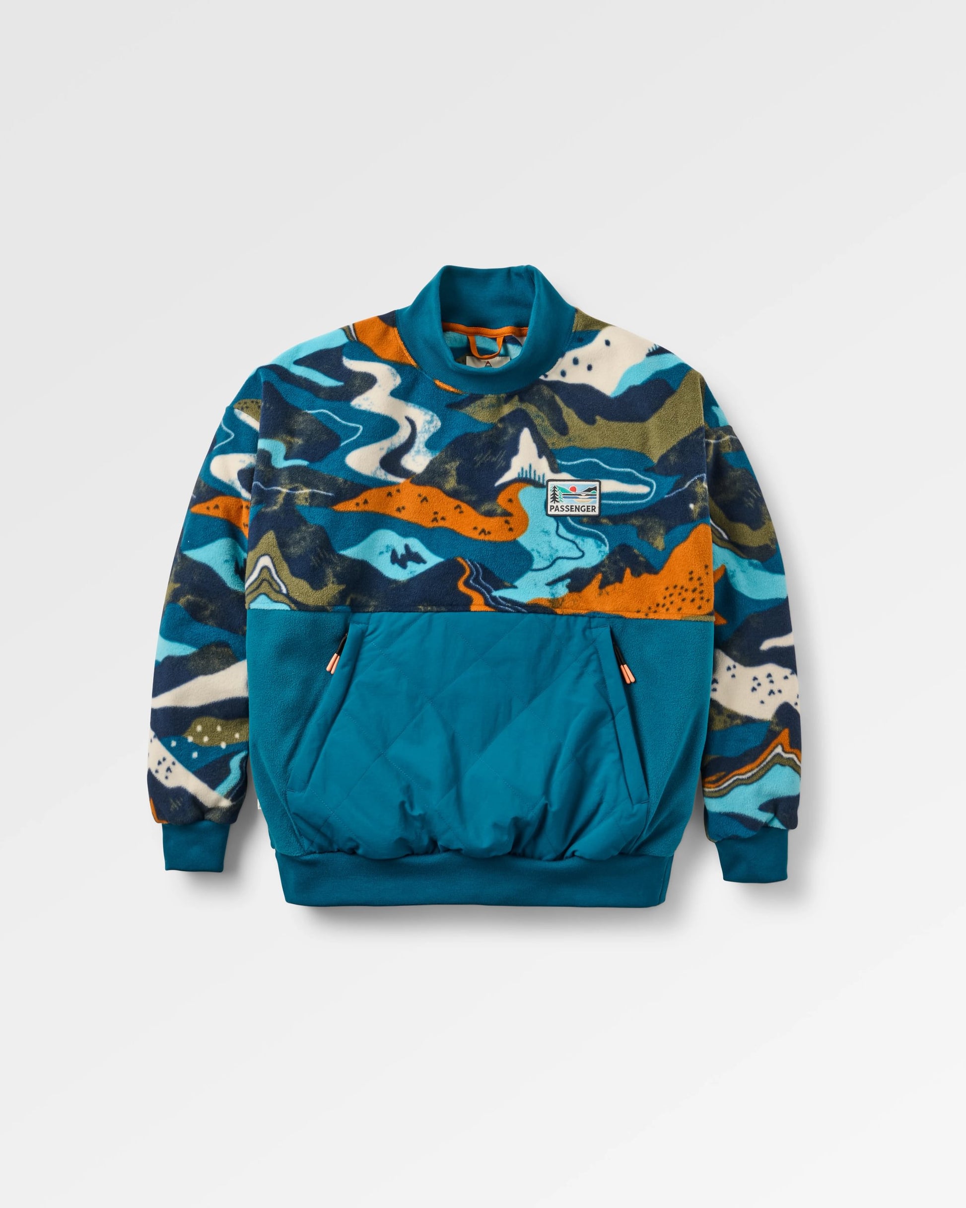 Bea Polar Fleece Smock - Adventure Tidal Blue - Flatlay