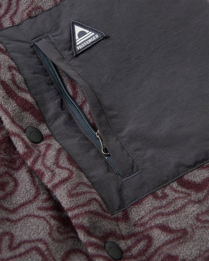 West Polar Fleece Shirt - Strata Swirl Brambleberry - Flatlay