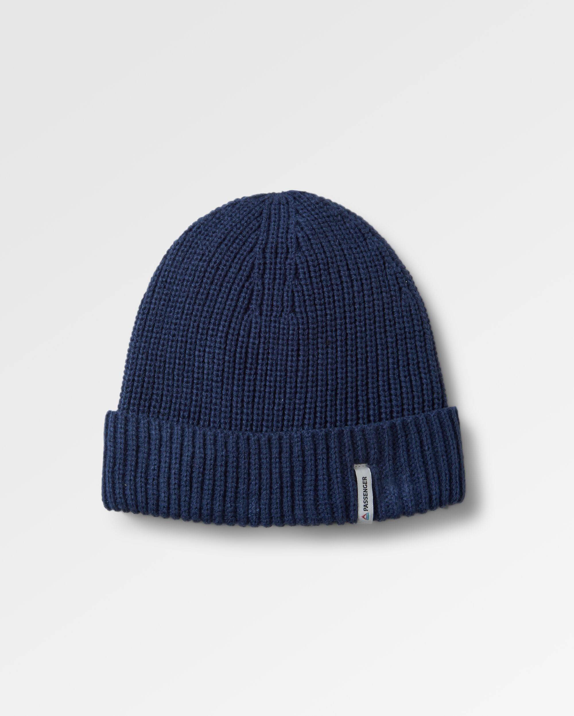Compass Recycled Beanie - Rich Navy - Flatlay