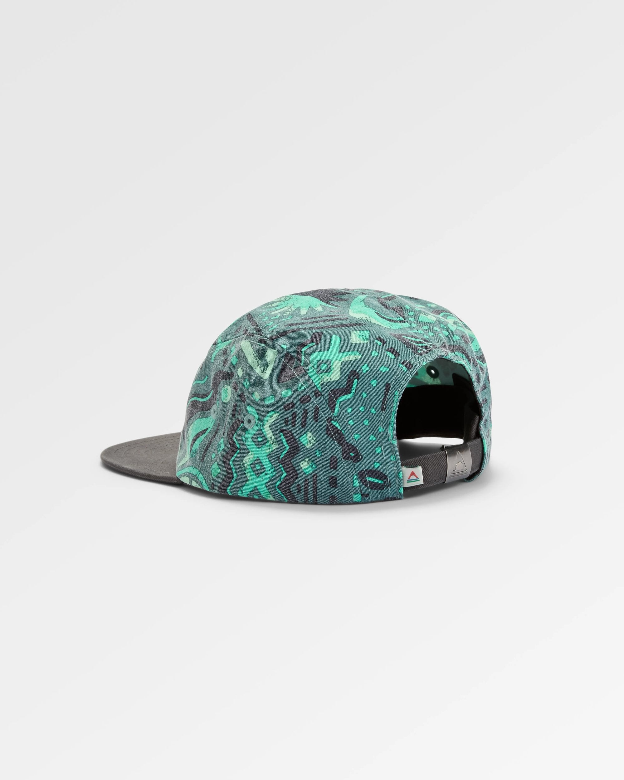 Coast Organic Cotton 5 Panel Snapback Cap - Elemental Geo Arctic - Flatlay