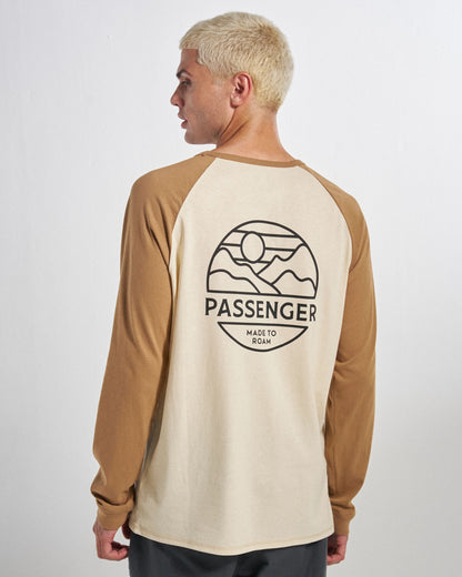 Laidback Relaxed Fit LS Raglan T-Shirt - Birch/Toffee - Studio Model