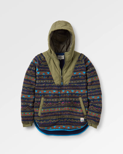 Beaumont Recycled Sherpa Hooded Fleece - Mountain Geo Multi