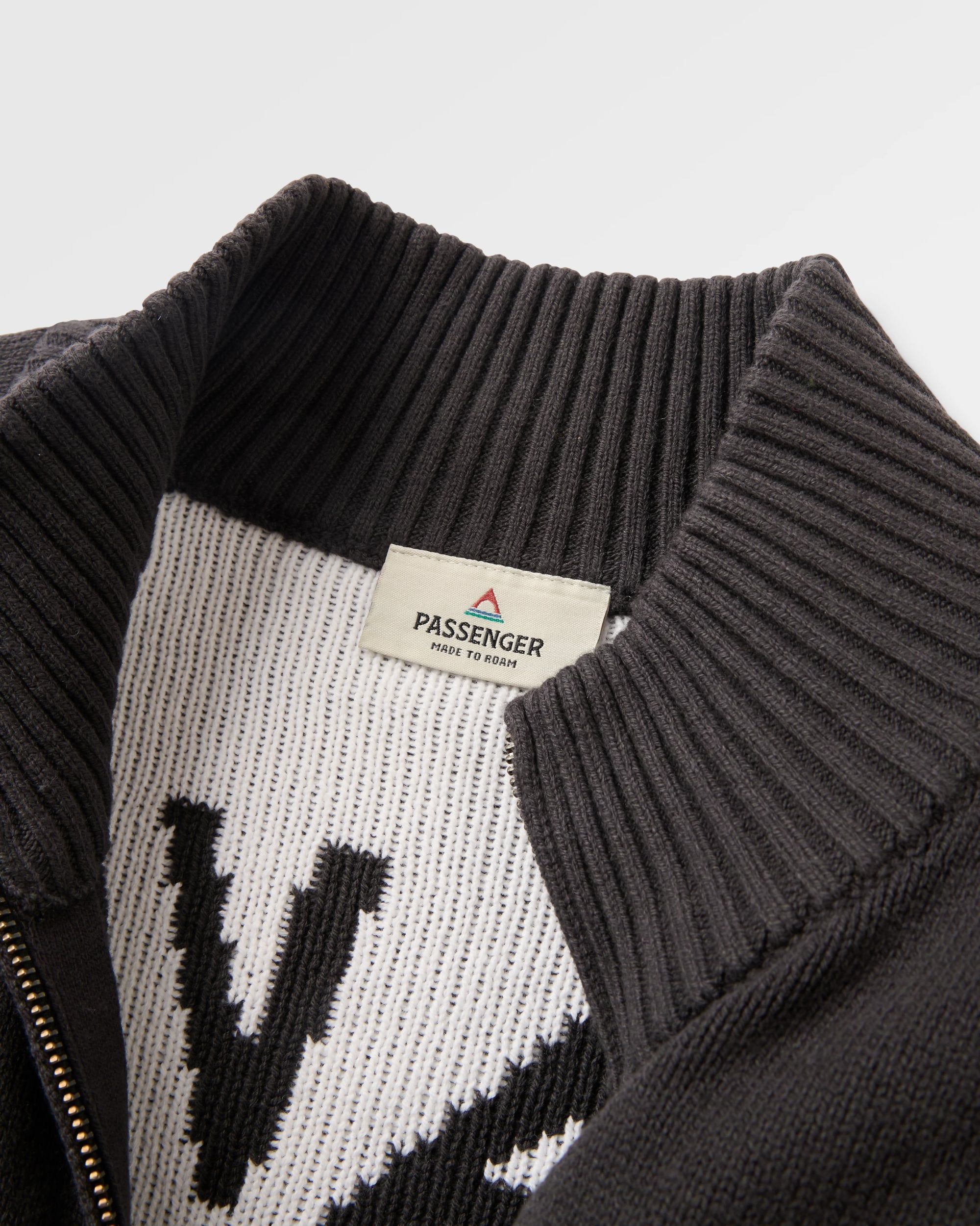 Penida Full-Zip Knitted Jacket - Faded Black - Flatlay