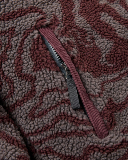 Trekker Deep-Pile Sherpa Fleece - Strata Swirl Brambleberry - Flatlay