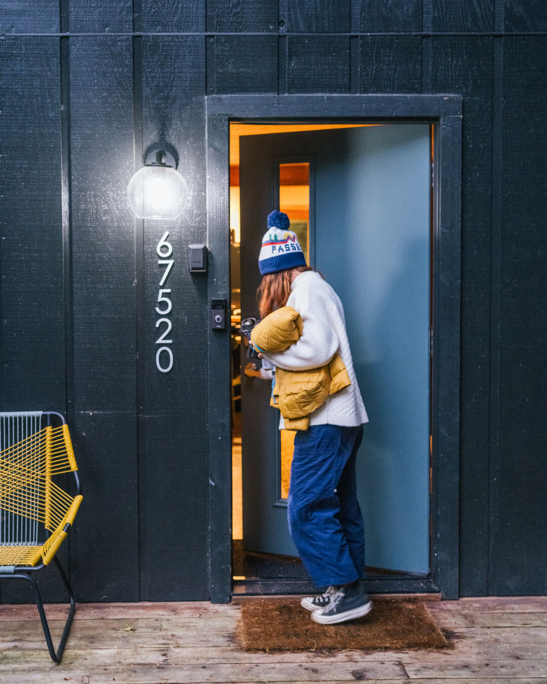 Someday Organic Corduroy Trouser - Dark Denim - Lifestyle