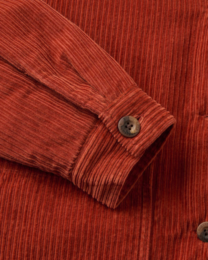 Flint Corduroy Overshirt - Dark Rust - Flatlay