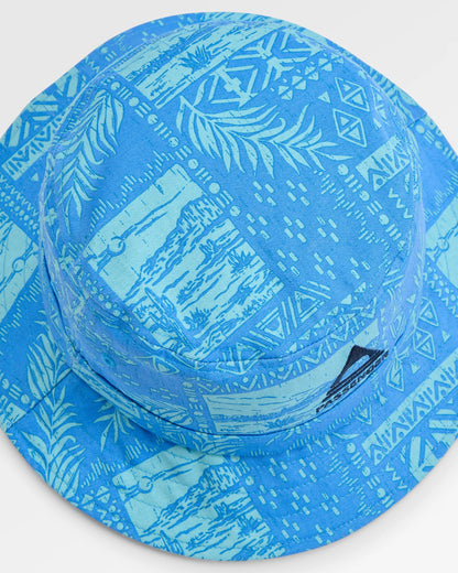 Shaded Organic Bucket Hat - Patchwork Marine Blue - Flatlay