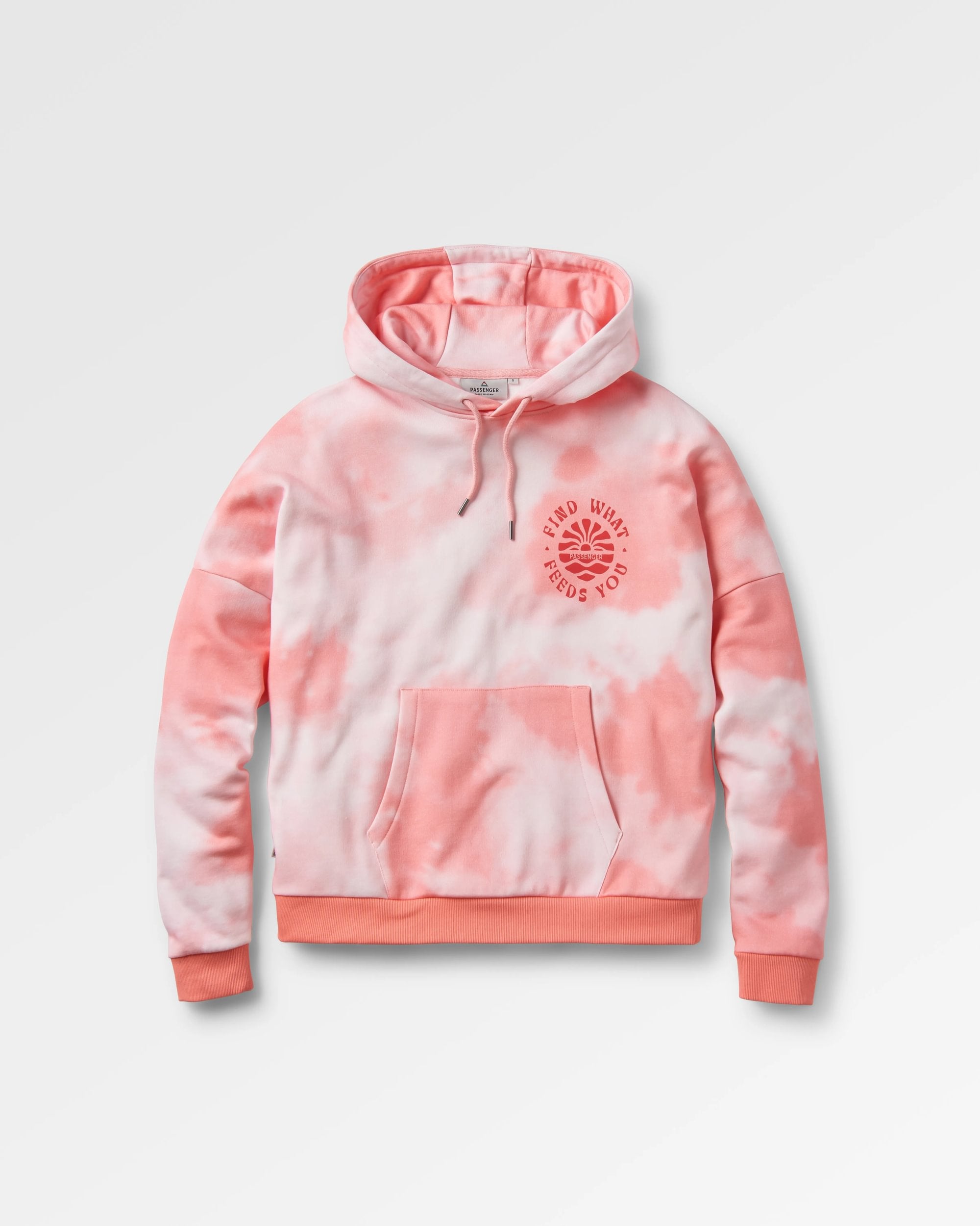 Rediscover Printed Hoodie - Tie Dye Shell Pink - Flatlay