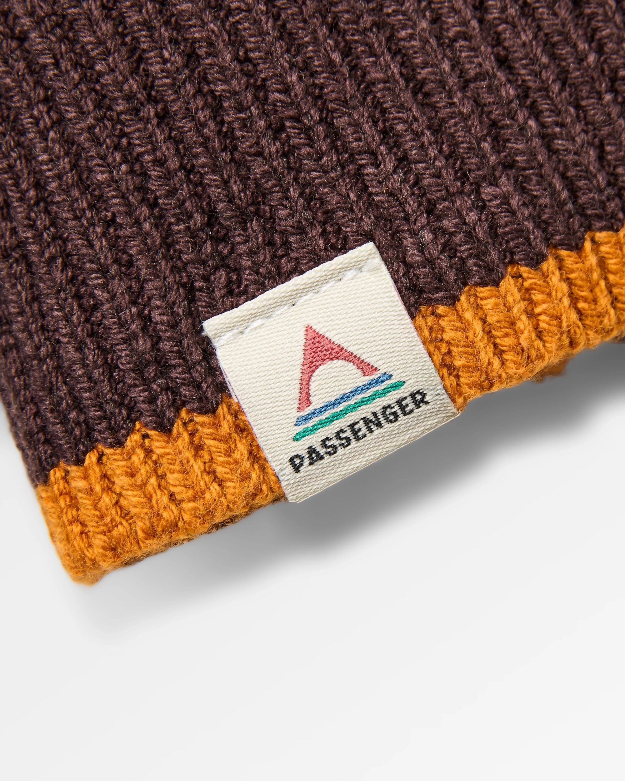 Meander Logo Stripe Knitted Jumper - Espresso - Flatlay
