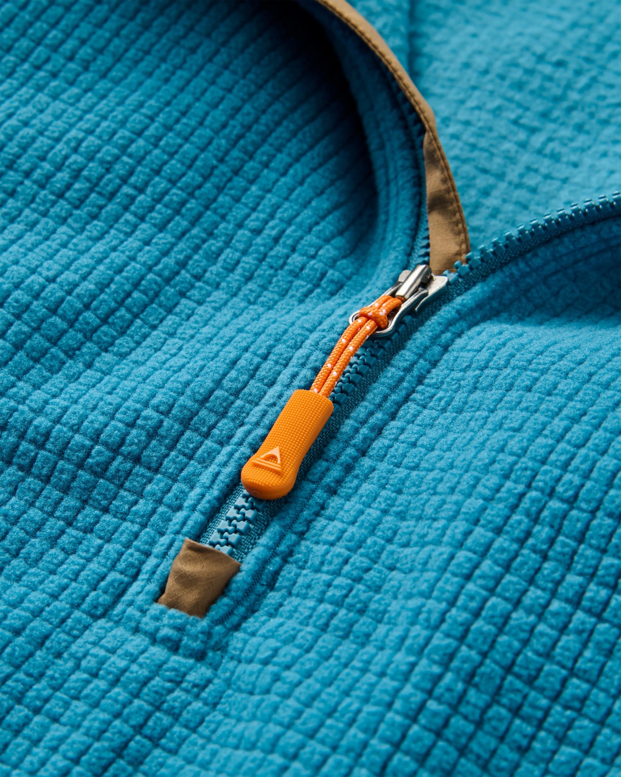 Forestscape Grid Fleece Hoodie - Blue Steel - Flatlay