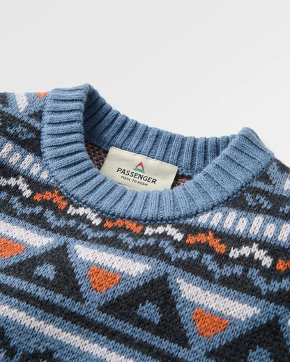 Stoked Knitted Jumper - Faded Denim Multi - Flatlay