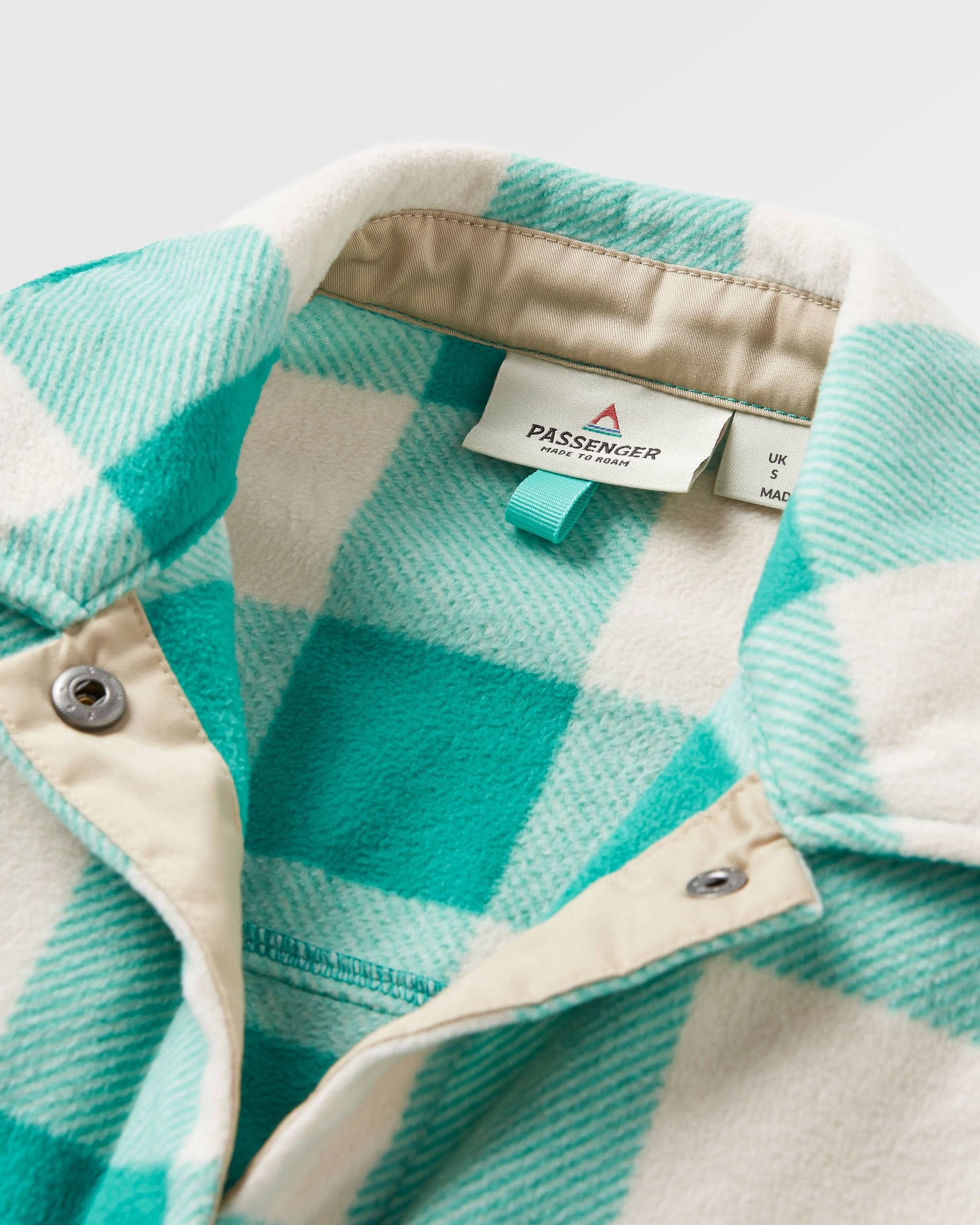 East Recycled Polar Fleece Shirt - Greenlake Buffalo Check - Flatlay