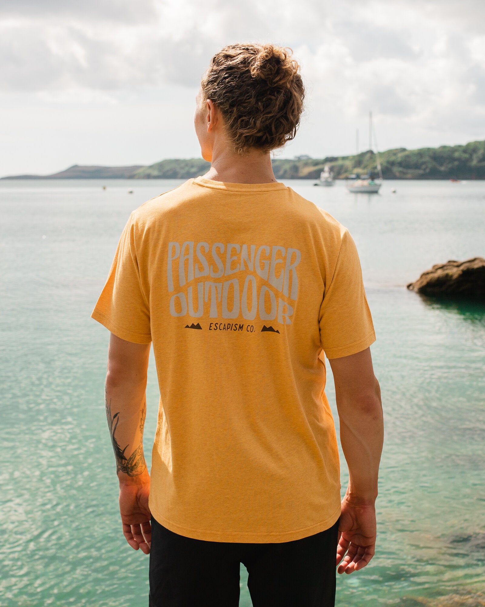 Yuca Organic Cotton T-Shirt - Dusty Ochre Marl - Lifestyle