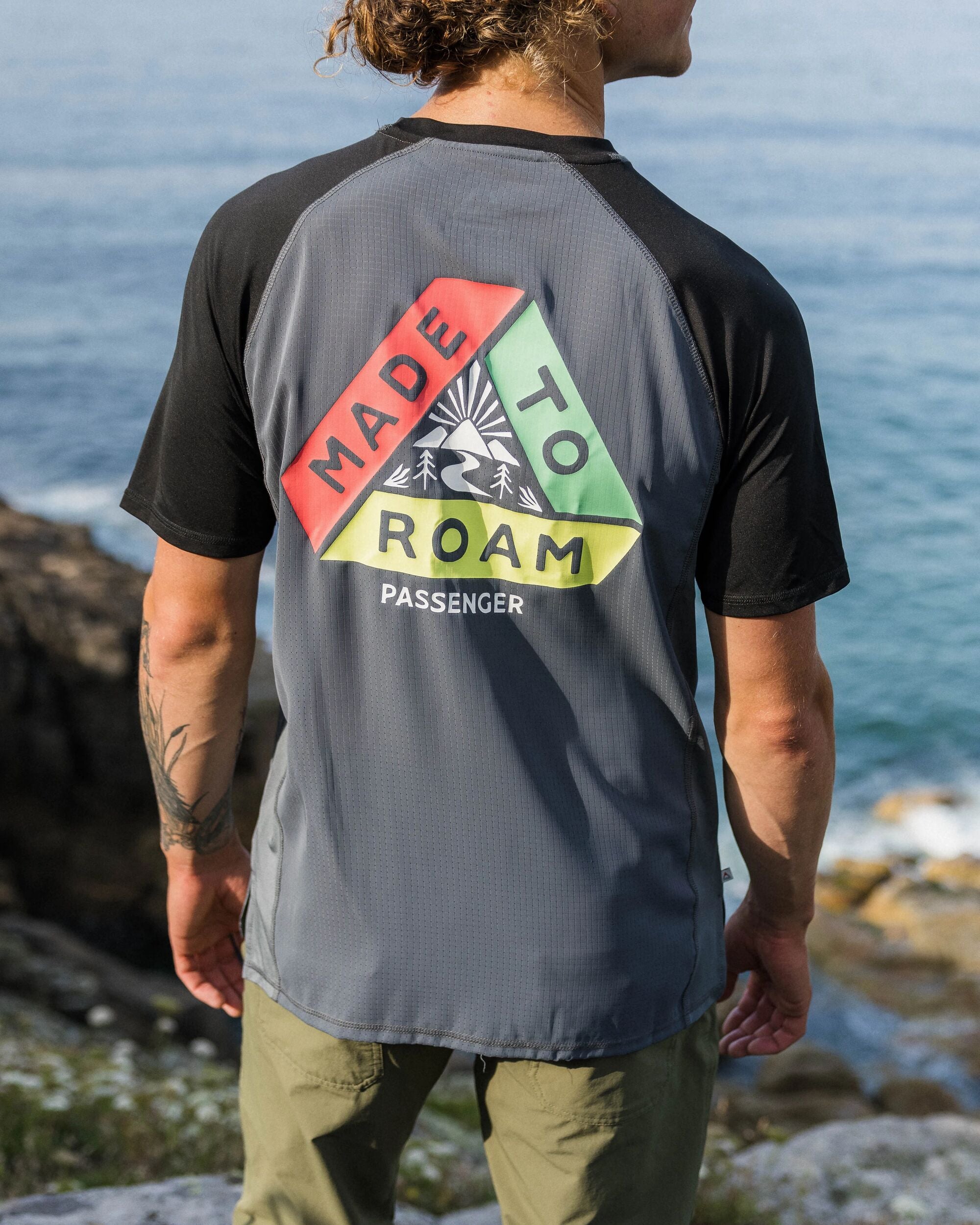 Dawn To Dusk Recycled Active T-shirt - Storm Grey - Lifestyle