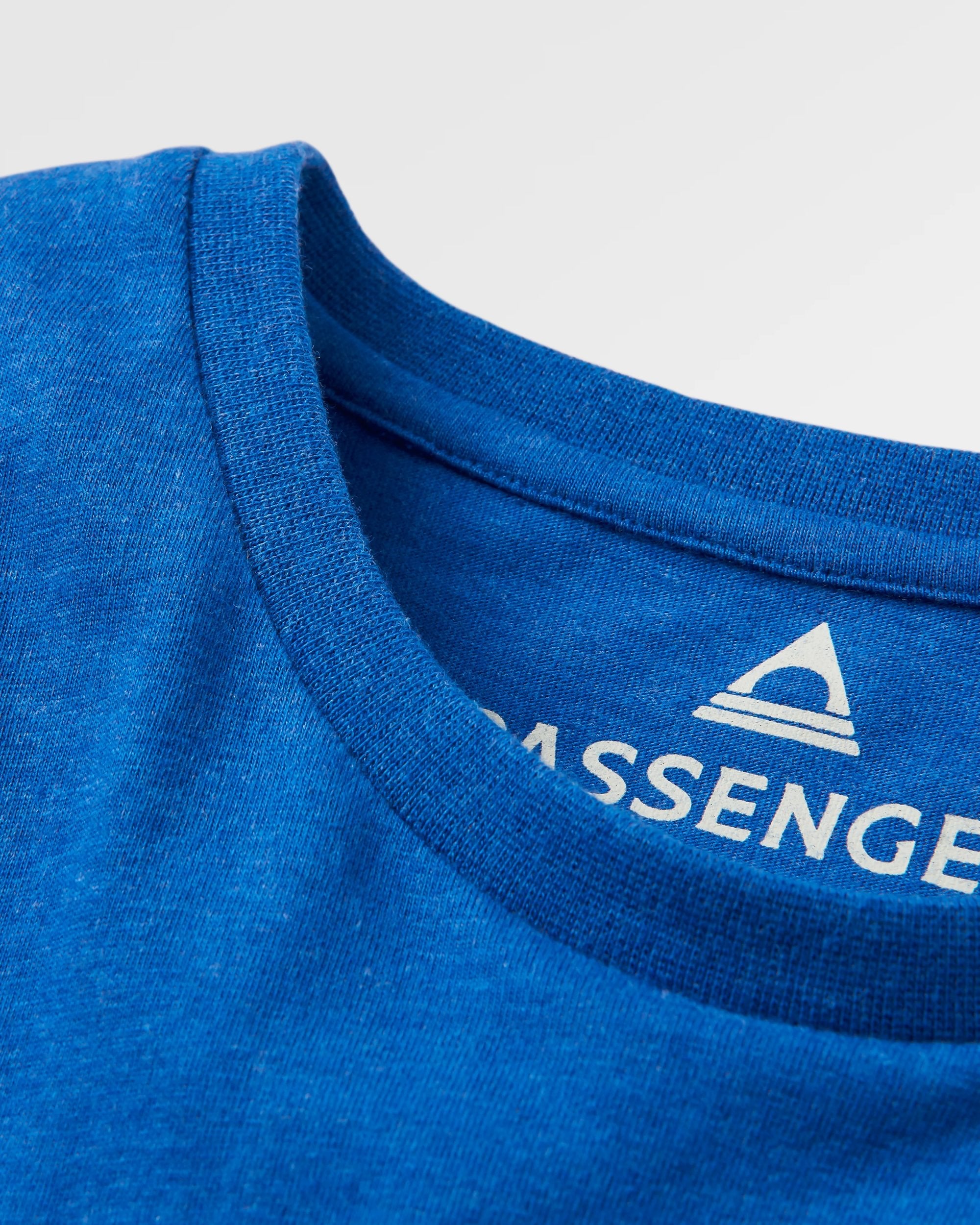 Yuca Organic Cotton T-Shirt - Azure Blue Marl - Flatlay