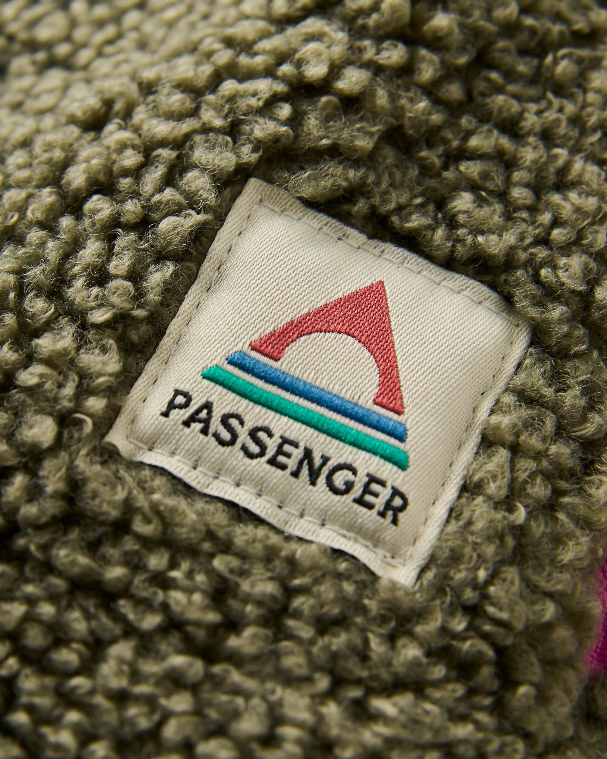 Joy Full Zip Hooded Sherpa Fleece - Dusty Olive - Flatlay