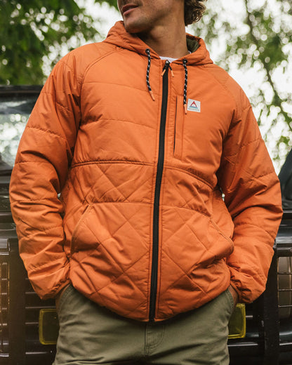 Dylan Recycled Insulated Full Zip Jacket - Burnt Orange