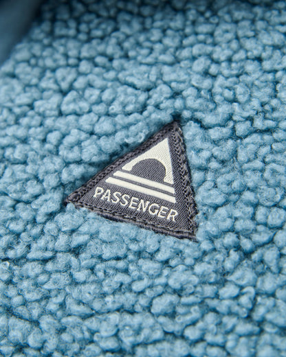 Woodland 1/2 Zip Sherpa Fleece - Stormy Blue  - Flatlay