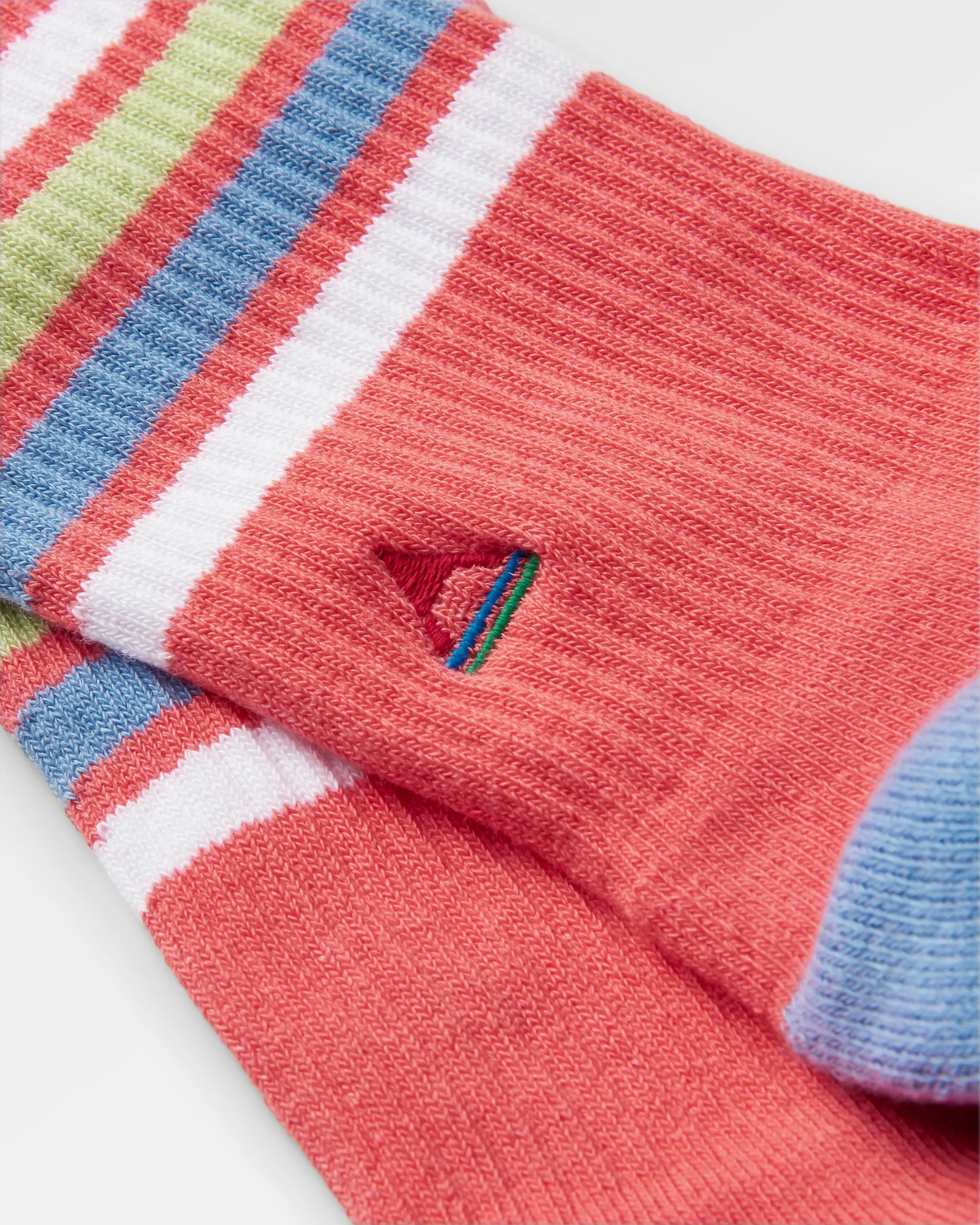 Organic Mid-weight Crew Socks - Shell Pink - Flatlay