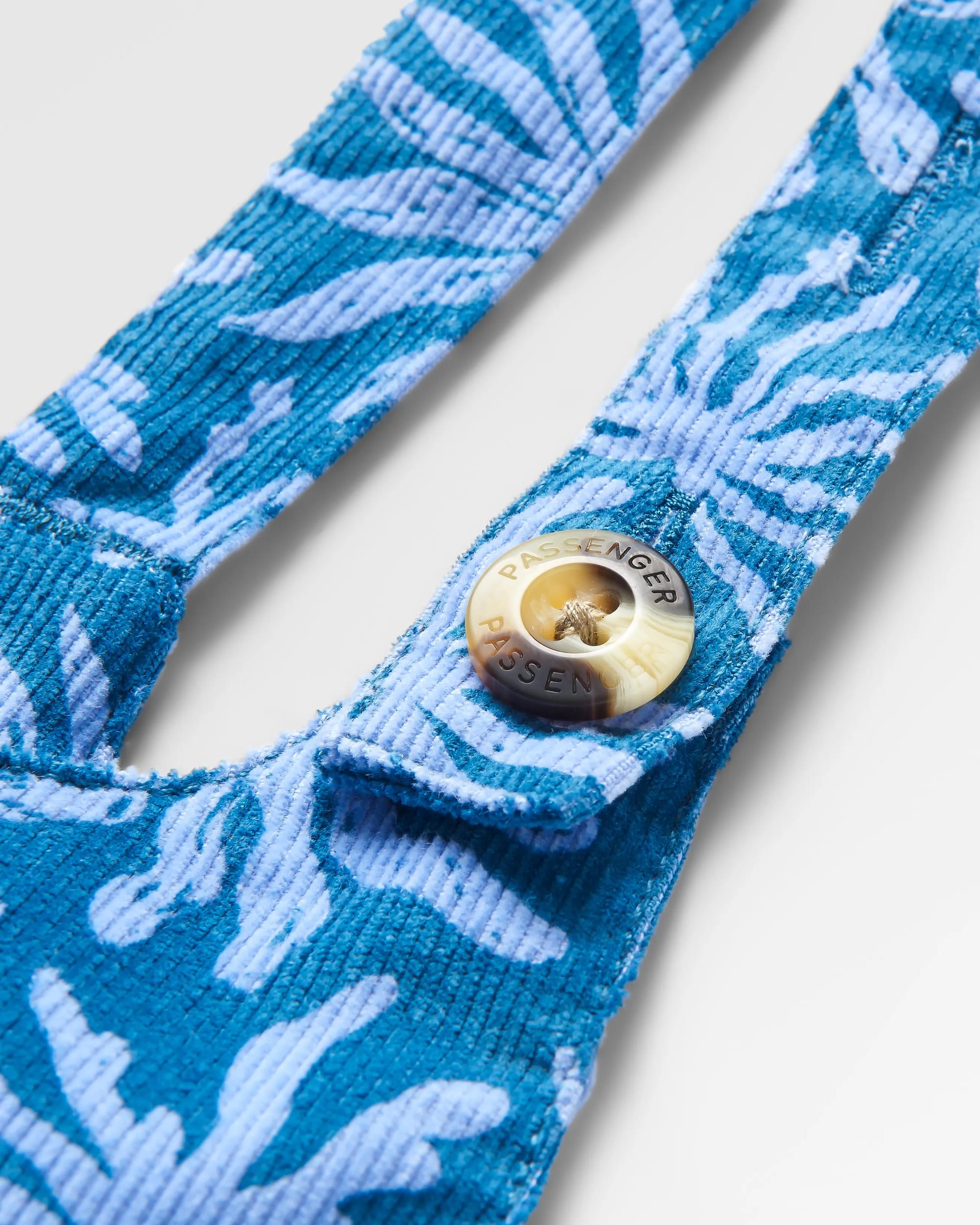 Meadows Organic Cotton Cord Dungarees - Seaweed Blue Steel - Flatlay