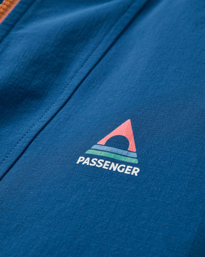 Womens Trailscape Lightweight Softshell Jacket - Blue Navy/Retro Orange - Flatlay