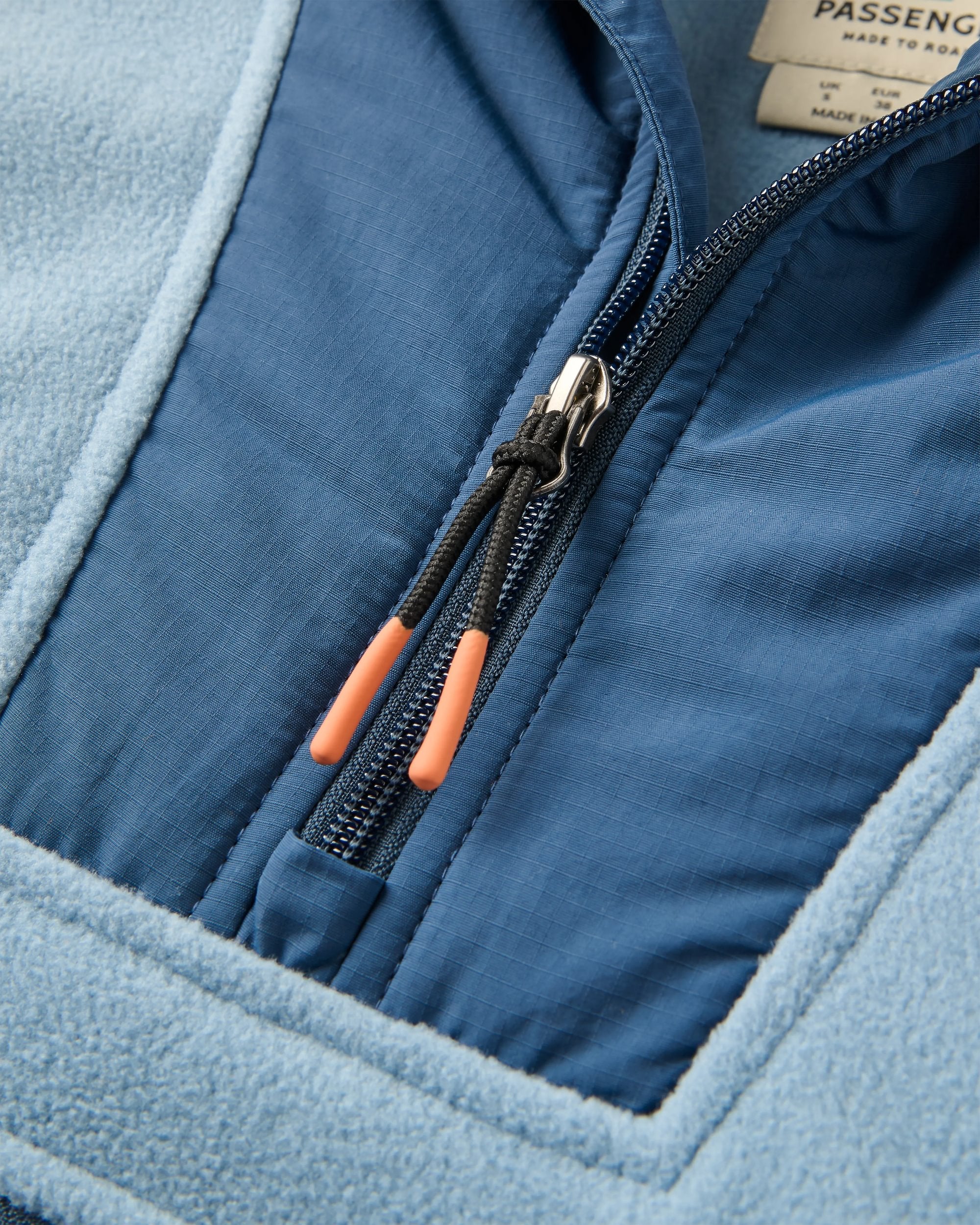 Alexander 2.0 Recycled Hooded Polar Fleece - Faded Denim - Flatlay