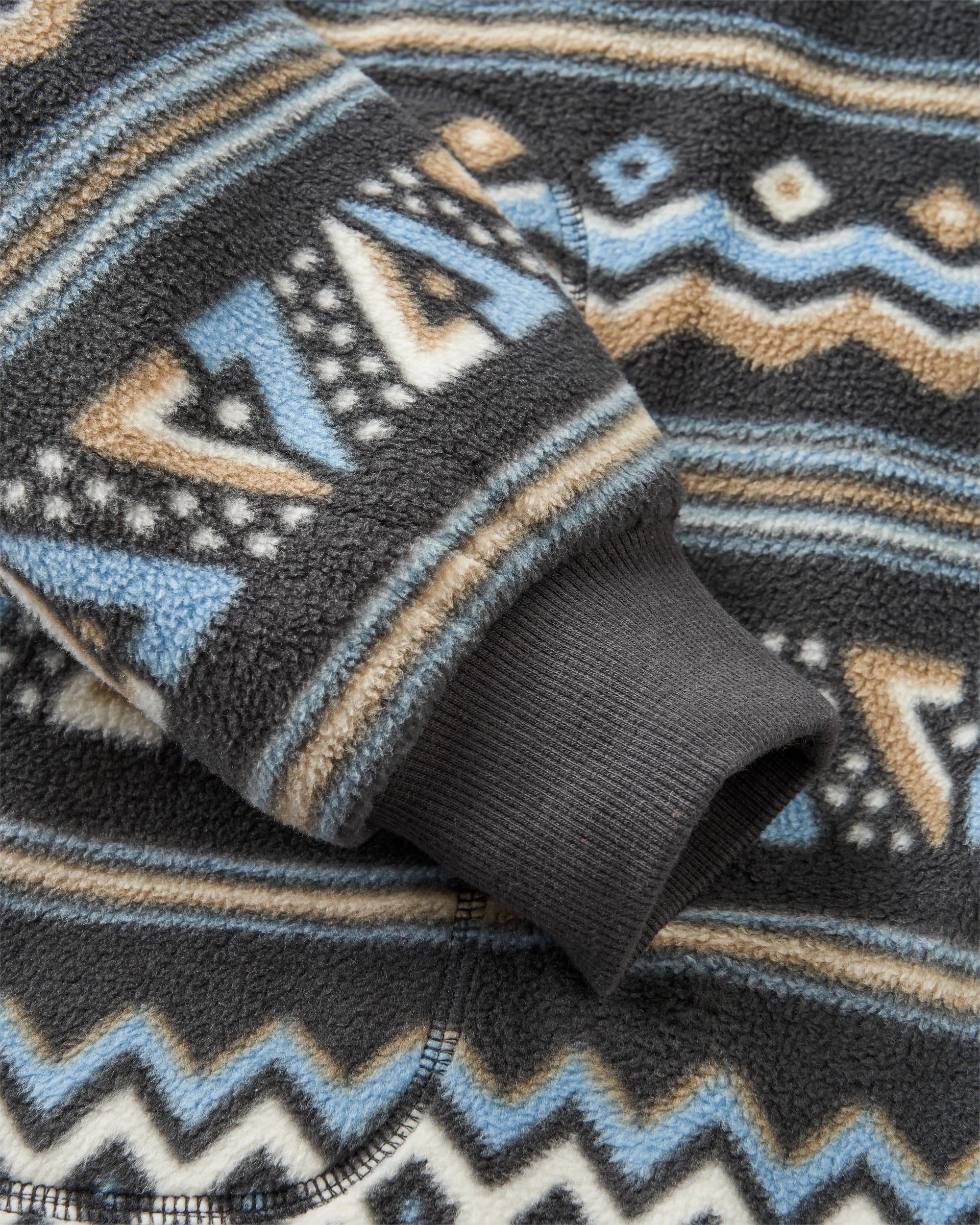 Take It Easy Polar Fleece - Geo Stripe Faded Black  - Flatlay