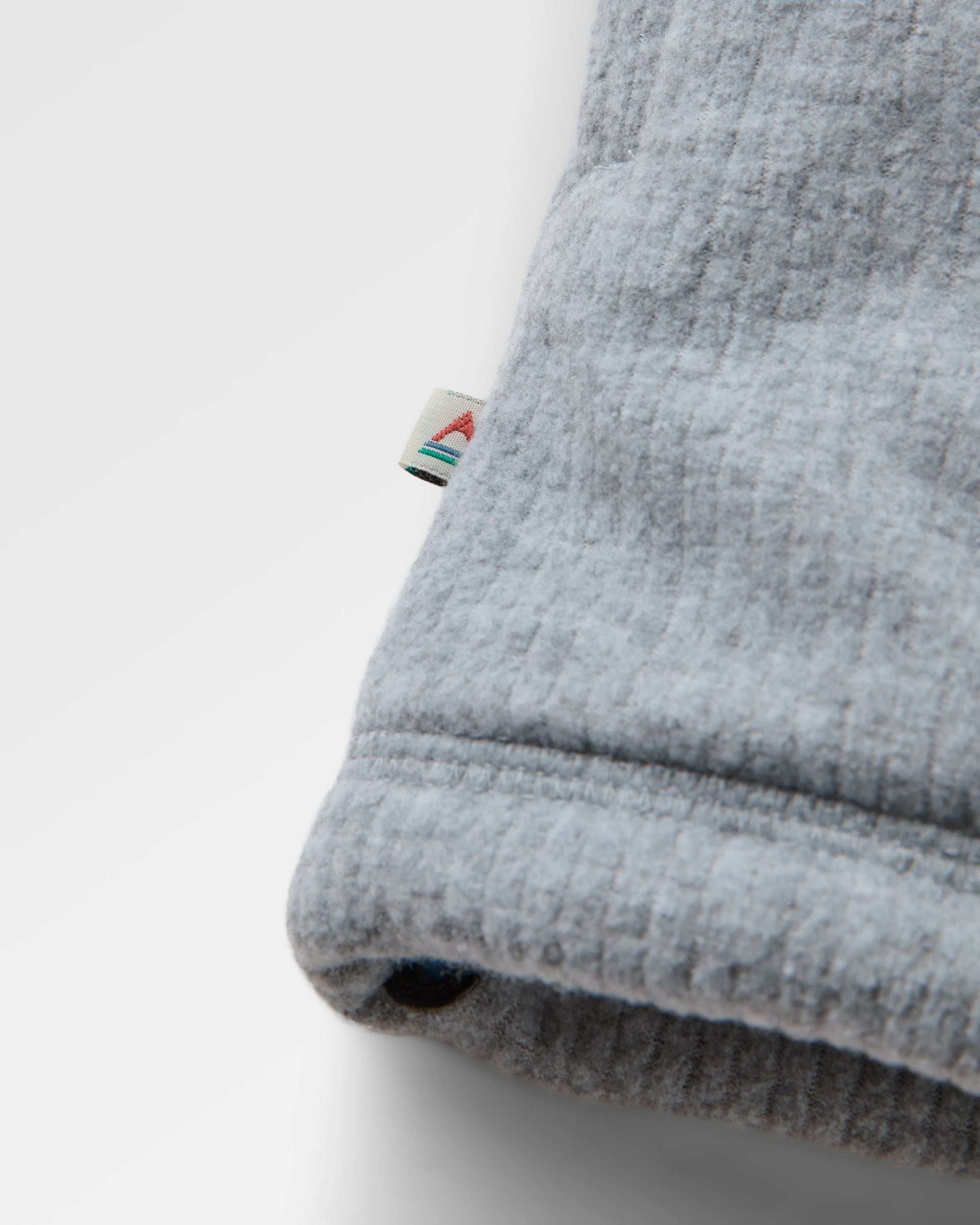 Forestscape Recycled Grid Fleece Hoodie - Grey Marl - Flatlay