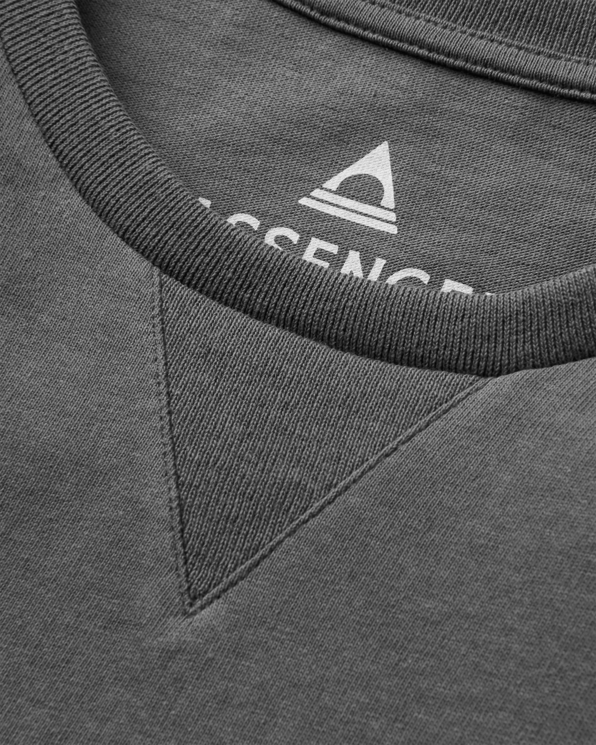 Big Leaf Recycled LS T-Shirt - Faded Black - Flatlay